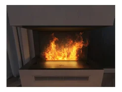 Lareira embutida a vapor Inside C800 com chama multicolorida, efeito 3D e controle por aplicativo, tanque de 1,2 l - recarga automática de 80 cm^ Lareira