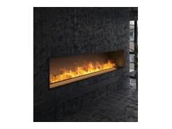 Lareira* Lareira embutida a vapor Invapo Inside 2200 - Chama multicolorida, efeito 3D e controle por aplicativo, tanque de 2,4 l - Recarga automática de 220 cm Preto