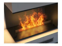 Lareira embutida a vapor Corner L800 com chama multicolorida, efeito 3D e controle por aplicativo, tanque de 1,2 l - recarga automática de 80 cm^ Lareira