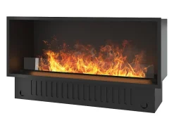 Lareira* Lareira embutida a vapor Inside U 1200 com chama multicolorida, efeito 3D e controle por aplicativo, tanque de 2,4 l - 120 cm Preto
