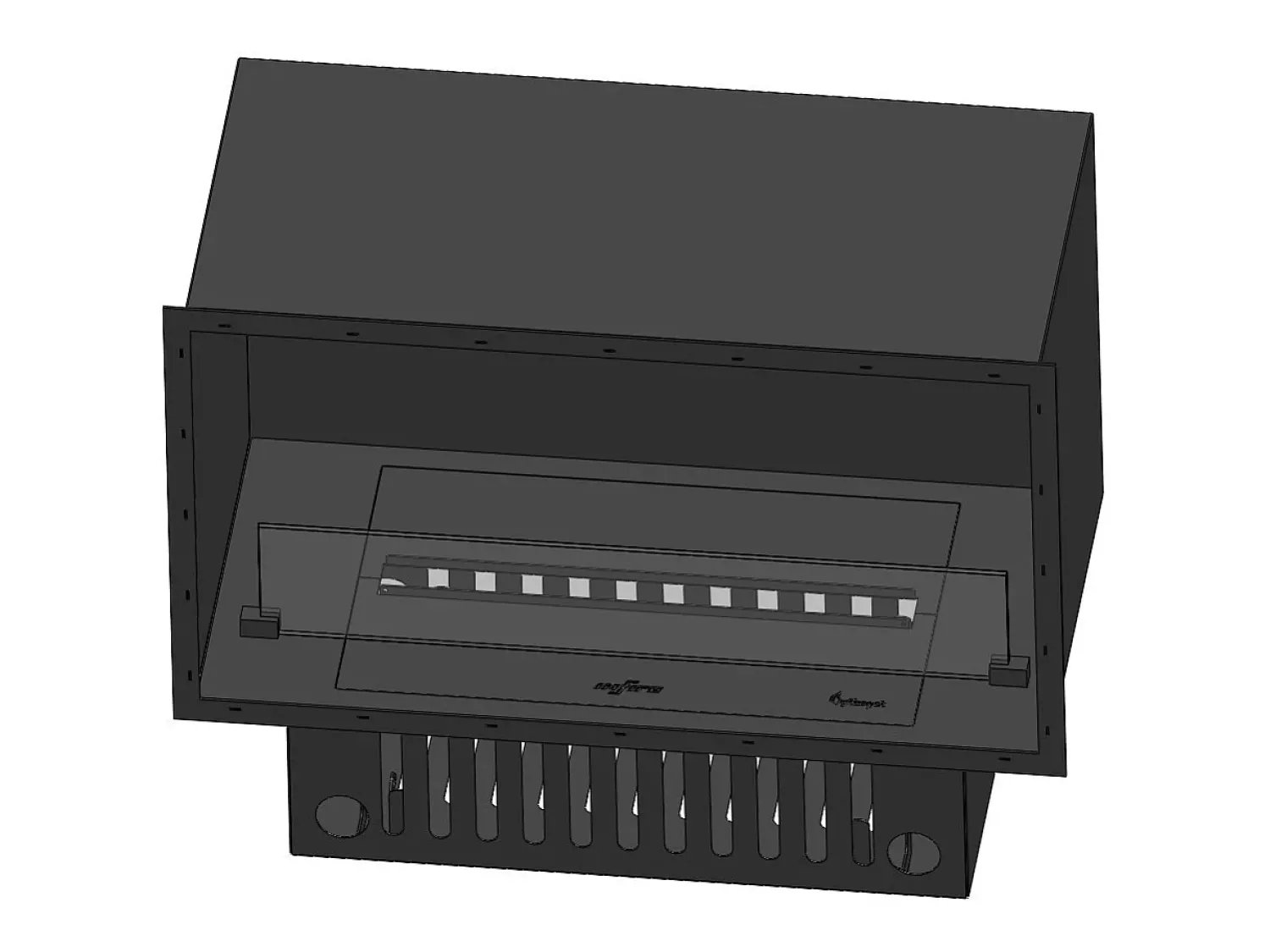 Lareira| Lareira embutida a vapor Invapo Inside 800 - Chama multicolorida, efeito 3D e controle por aplicativo, tanque de 1,2 l - 835 cm Preto