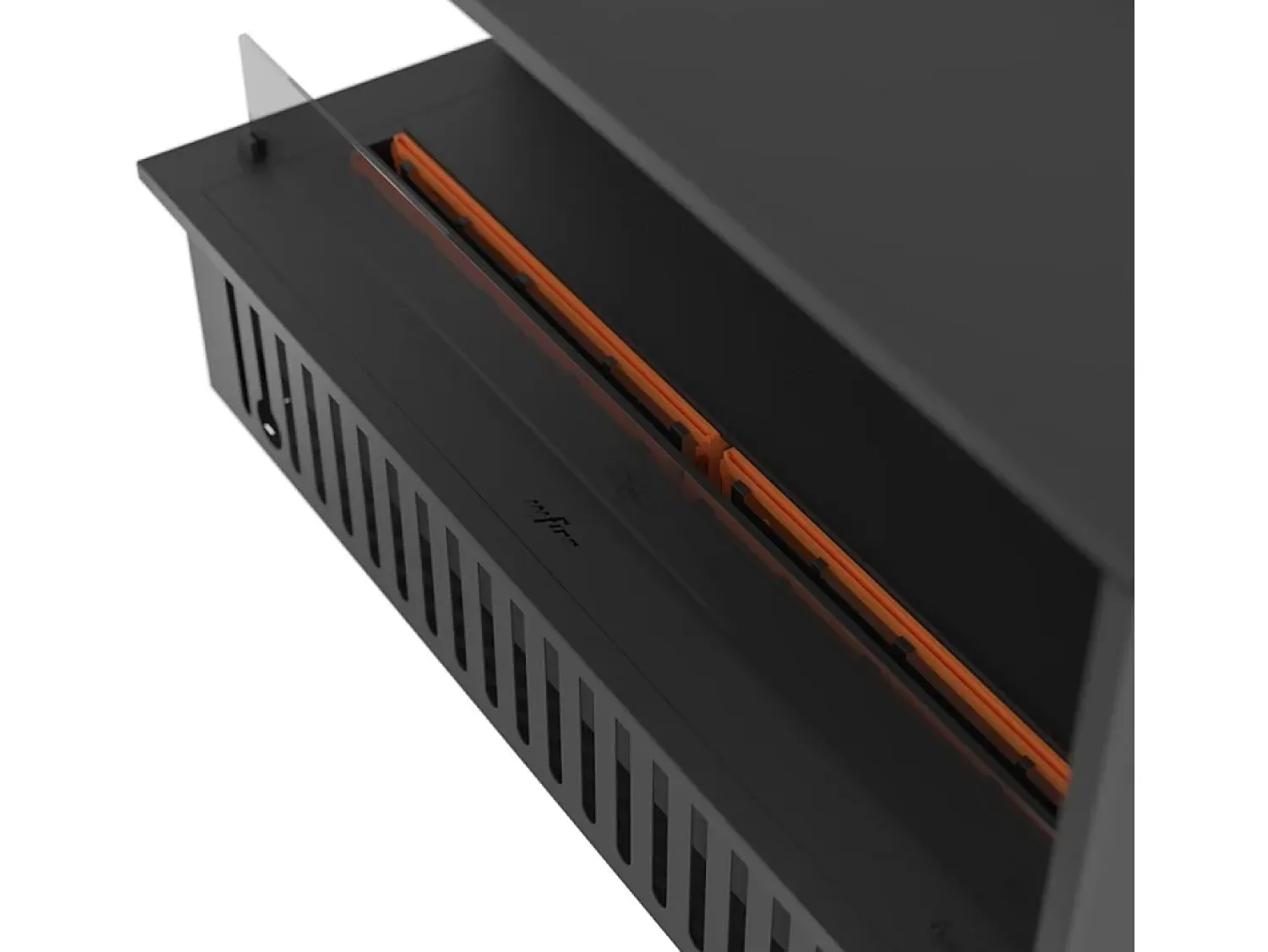 Lareira| Lareira embutida a vapor Corner L1200 com chama multicolorida, efeito 3D e controle por aplicativo, tanque de 2,4 l - recarga automática de 120 cm Preto
