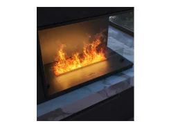 Lareira* Lareira embutida Corner R800 a vapor com chama multicolorida, efeito 3D e controle por aplicativo, tanque de 1,2 l - 80 cm Preto