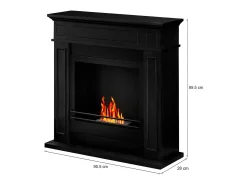 Discount Dmora Lareira Fuego a bioetanol, Lareira ecológica, Lareira sem fumo, Aquecedor a etanol, Fabricado em Itália, 91x28 h90 cm, Preto