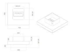 Online Dmora Lareira Galeras a bioetanol, Lareira ecológica, Lareira sem fumo, Aquecedor a etanol, Fabricado em Itália, 70x70 h35 cm, Branco