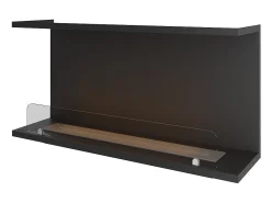 Clearance Lareira Integrada a Bioetanol Design C1000 V.2 com Vidro Aberto em 3 Faces e Queimador de 2 Litros Preto