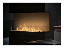 Clearance Lareira Integrada a Bioetanol Design C1000 V.2 com Vidro Aberto em 3 Faces e Queimador de 2 Litros Preto