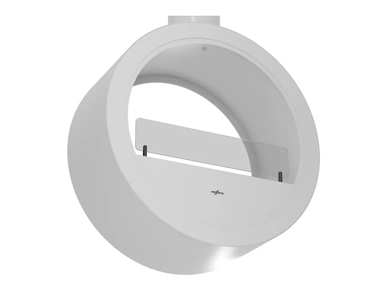 Lareira| Lareira suspensa a bioetanol Incyrcle Slim de 2 lados no teto - Biolareira de design redondo com fachada dupla aberta d.70cm branca Branco