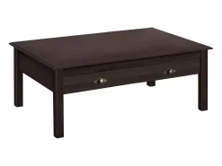 Mesa De Centro|Loft24 Laura | Mesa de Centro com 2 Gavetas em Pinho Castanho