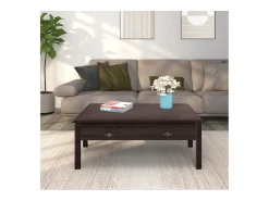 Mesa De Centro|Loft24 Laura | Mesa de Centro com 2 Gavetas em Pinho Castanho