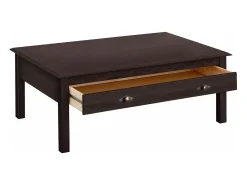 Mesa De Centro|Loft24 Laura | Mesa de Centro com 2 Gavetas em Pinho Castanho