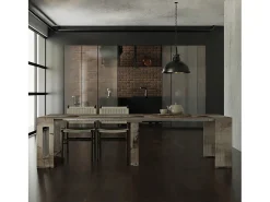 Consola| LAURA - Mesa de consola, 51,6 cm de profundidade / 3 m de comprimento - para 12 pessoas Natural escuro