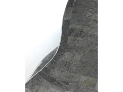 Mesa De Centro| Lenço - Mesa de centro (123 x 60 x 34h) em pedra fóssil cinza Cinzento