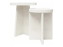 Mesa De Apoio*Dorel Home Liam | Mesa de apoio Conjunto de 2 em Gesso Creme Branco