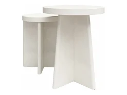 Mesa De Apoio*Dorel Home Liam | Mesa de apoio Conjunto de 2 em Gesso Creme Branco