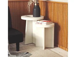 Mesa De Apoio*Dorel Home Liam | Mesa de apoio Conjunto de 2 em Gesso Creme Branco