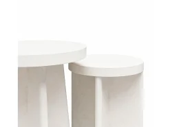 Mesa De Apoio*Dorel Home Liam | Mesa de apoio Conjunto de 2 em Gesso Creme Branco