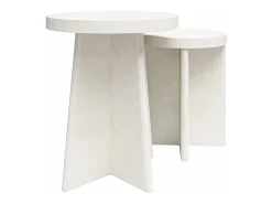 Mesa De Apoio*Dorel Home Liam | Mesa de apoio Conjunto de 2 em Gesso Creme Branco