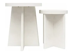 Mesa De Apoio*Dorel Home Liam | Mesa de apoio Conjunto de 2 em Gesso Creme Branco