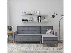 Sofá*Loft24 Lilly | Sofá-cama com arrumação Cinza antracite
