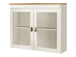 Loft24 Linda | Vitrina com 1 porta de vidro e 1 porta em pinho^ Vitrina