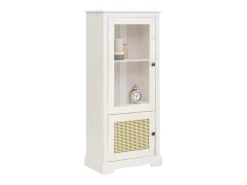 Vitrina*Loft24 Linda | Vitrina com 1 Porta de vidro e 1 Porta em Pinho Branco