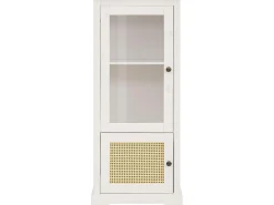 Vitrina*Loft24 Linda | Vitrina com 1 Porta de vidro e 1 Porta em Pinho Branco
