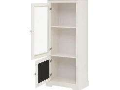 Vitrina*Loft24 Linda | Vitrina com 1 Porta de vidro e 1 Porta em Pinho Branco