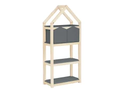 Discount Loft24 Linha Square | Estante 2 Cestos Nature Cinzento
