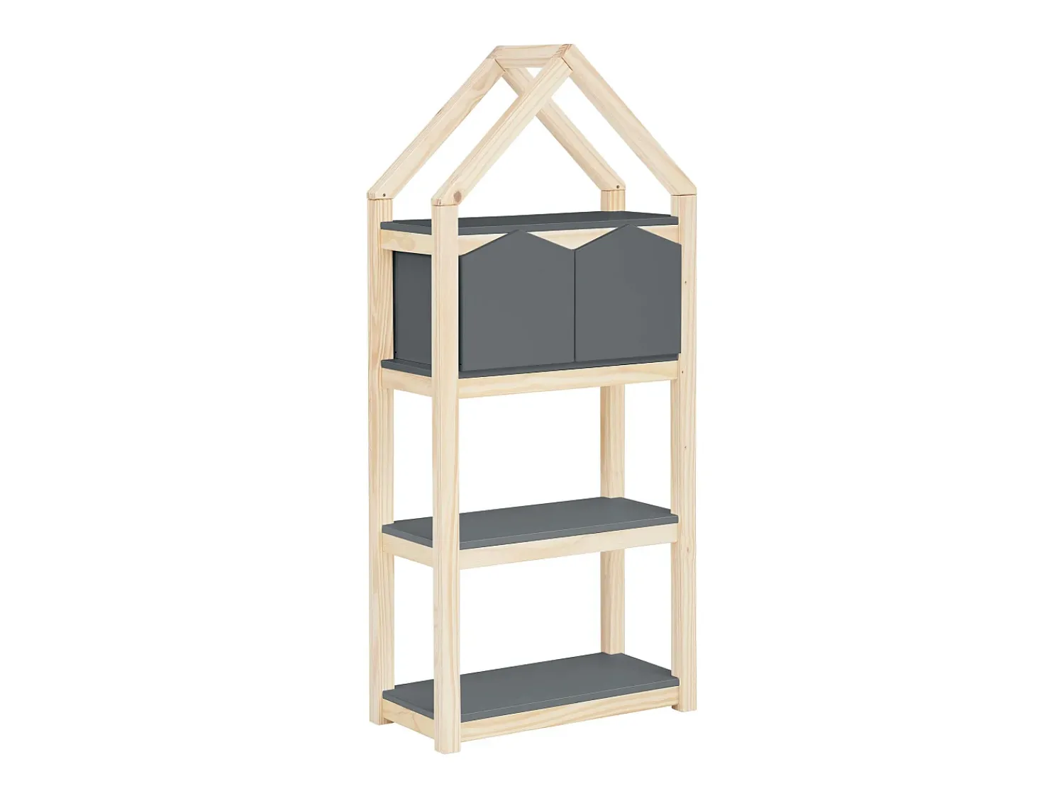Discount Loft24 Linha Square | Estante 2 Cestos Nature Cinzento