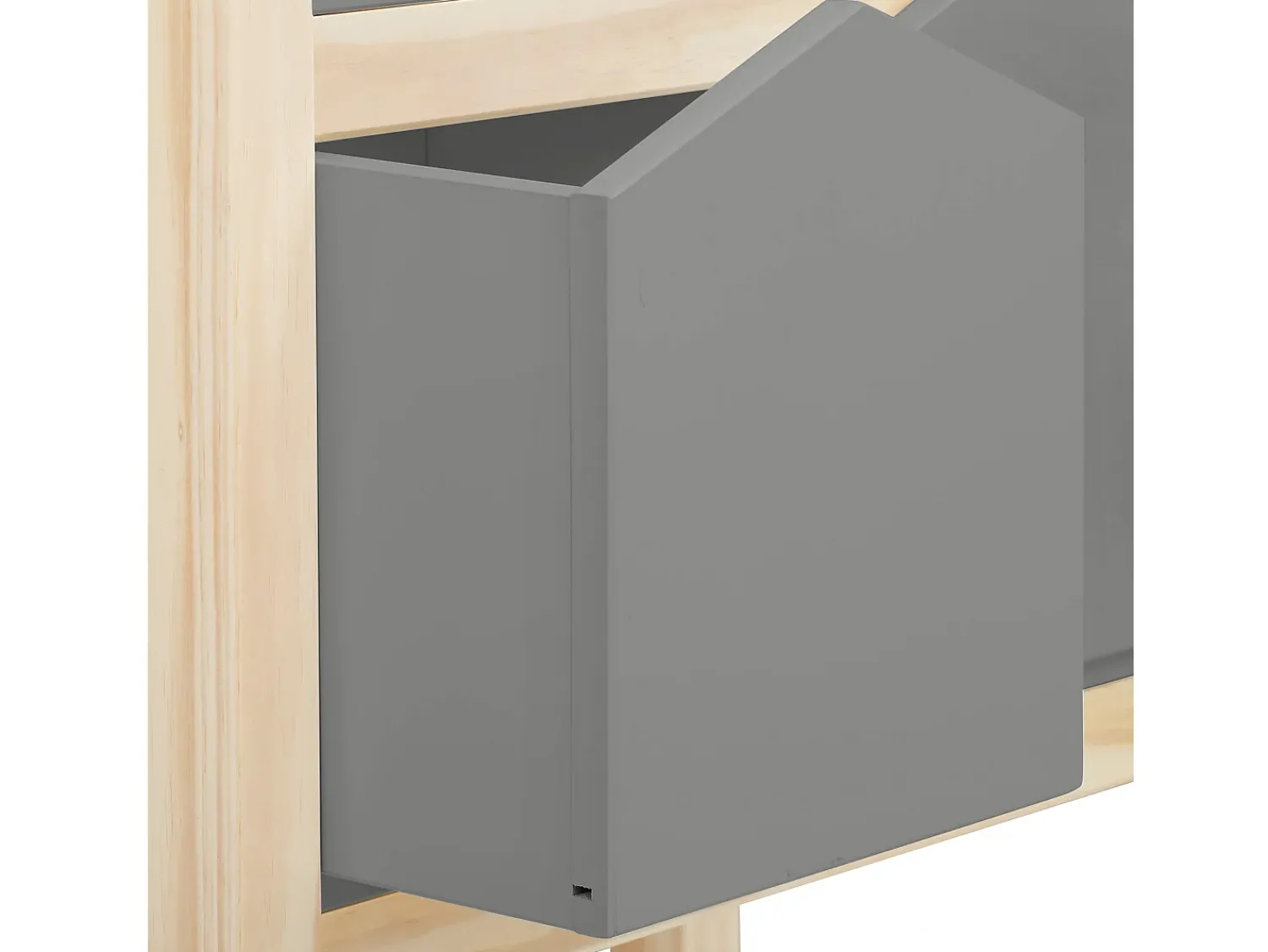 Discount Loft24 Linha Square | Estante 2 Cestos Nature Cinzento