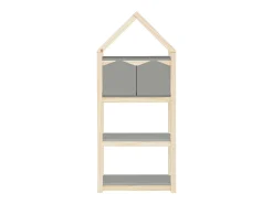 Discount Loft24 Linha Square | Estante 2 Cestos Nature Cinzento