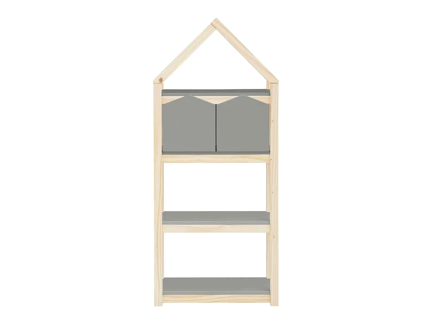 Discount Loft24 Linha Square | Estante 2 Cestos Nature Cinzento