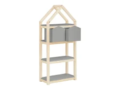 Discount Loft24 Linha Square | Estante 2 Cestos Nature Cinzento