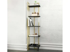 Hot Dmora Livraria Dbradari, Prateleira dNo escritório, Porta-livros móvel, Biblioteca, 45x22h180 cm, e Ouro Preto
