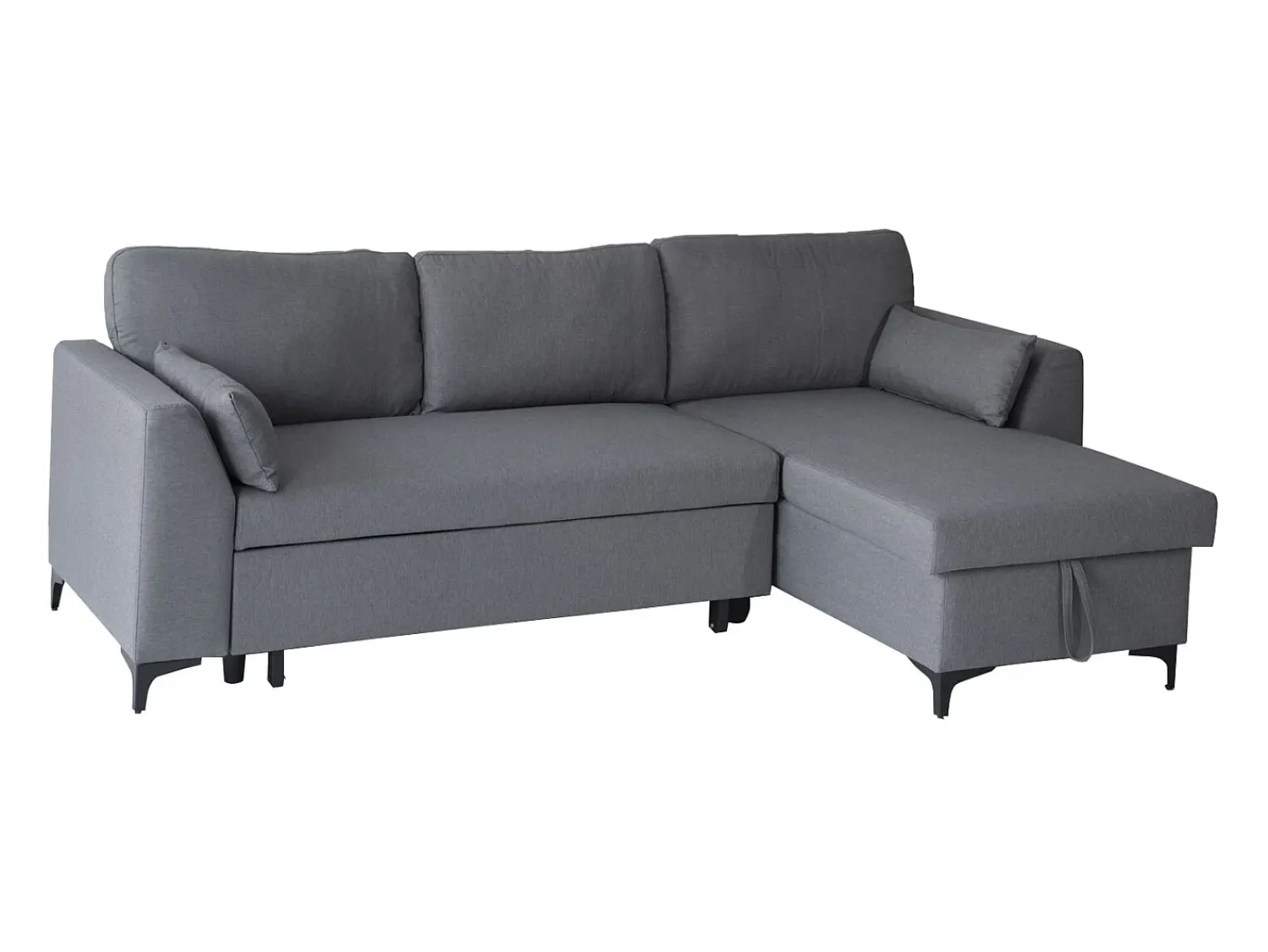 Sofá*Happy Garden LOGAN Sofá-cama de canto de 3 lugares Cinzento