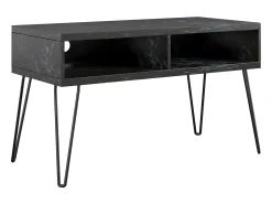 Móvel De Tv|Novogratz Loki | Armário expositor com 1 porta e 2 gavetas em pinho branco Preto