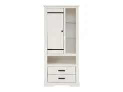 Vitrina*Loft24 Loki | Vitrina com 1 Porta e 2 Gavetas em Pinho Branco