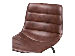 Banco|Meublorama Lot de 2 tabourets de bar avec dossier effet cuir acajou collection NETS - Style industriel Castanho