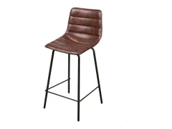 Banco|Meublorama Lot de 2 tabourets de bar avec dossier effet cuir acajou collection NETS - Style industriel Castanho