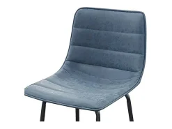 Meublorama Lot de 2 tabourets de bar avec dossier effet cuir bleu denim collection NETS - Style industriel^ Banco