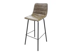 Meublorama Lot de 2 tabourets de bar avec dossier effet cuir tilleul collection NETS - Style industriel^ Banco