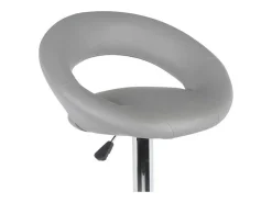 Banco|Meublorama Lot de 2 tabourets de bar réglables en hauteur 77-97 cm – Assise simili cuir PU gris, pied en métal gris, diamètre 40 cm Cinzento