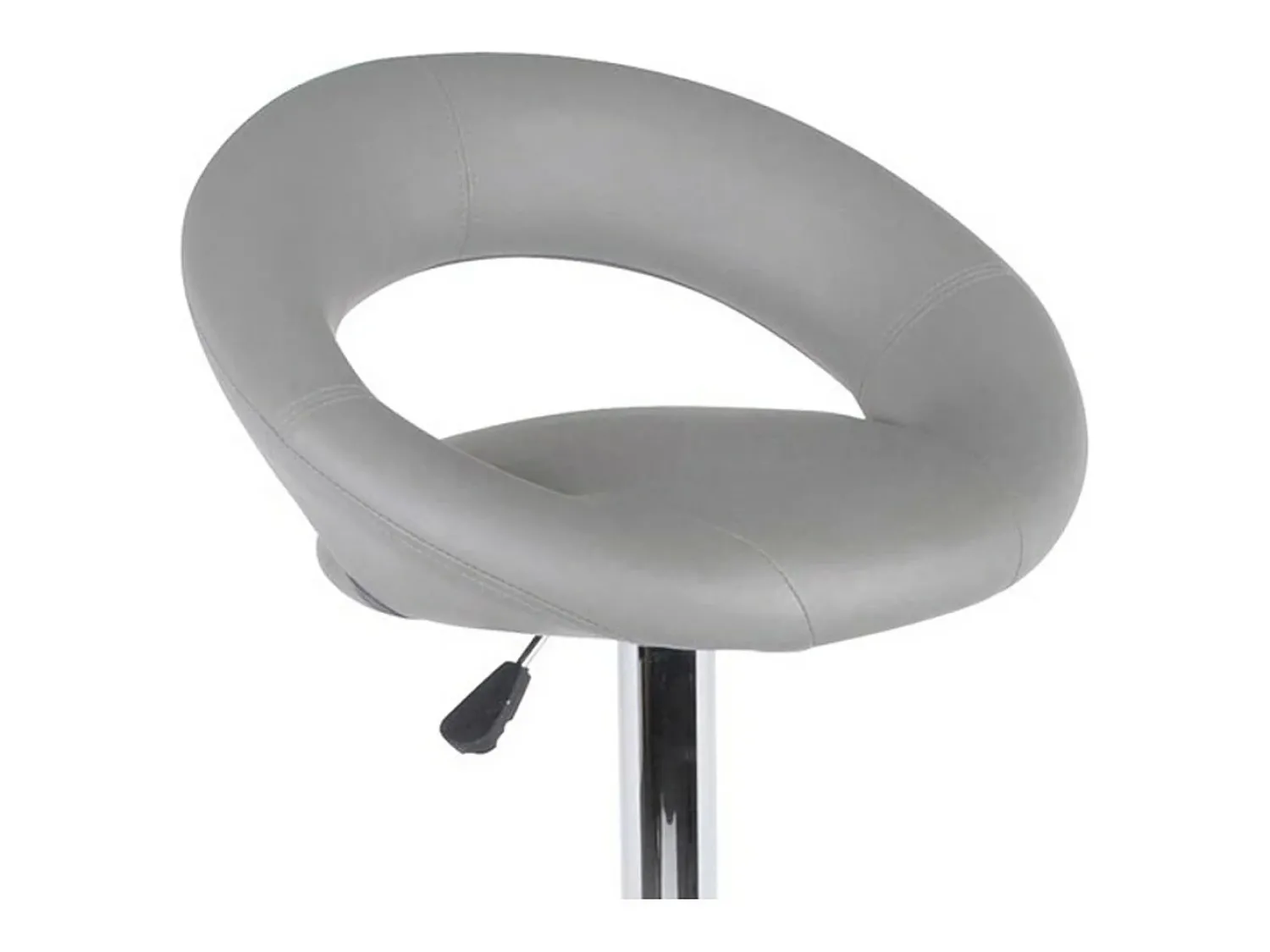 Banco|Meublorama Lot de 2 tabourets de bar réglables en hauteur 77-97 cm – Assise simili cuir PU gris, pied en métal gris, diamètre 40 cm Cinzento