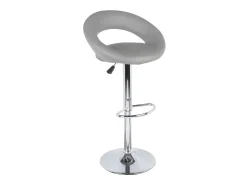 Banco|Meublorama Lot de 2 tabourets de bar réglables en hauteur 77-97 cm – Assise simili cuir PU gris, pied en métal gris, diamètre 40 cm Cinzento
