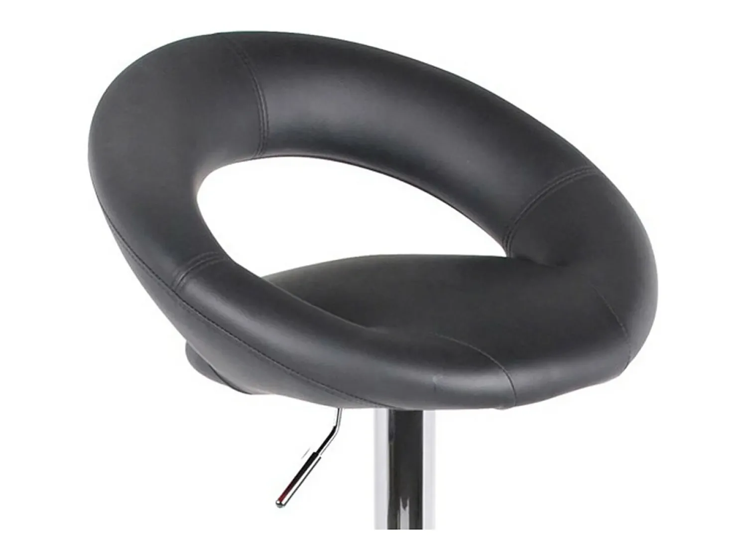 Banco*Meublorama Lot de 2 tabourets de bar réglables en hauteur 77-97 cm – Assise simili cuir PU noir, pied en métal gris, diamètre 40 cm Preto