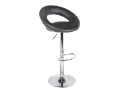 Banco*Meublorama Lot de 2 tabourets de bar réglables en hauteur 77-97 cm – Assise simili cuir PU noir, pied en métal gris, diamètre 40 cm Preto
