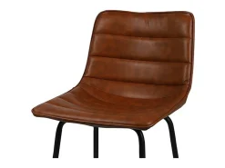 Banco*Meublorama Lot de 2 tabourets de bar avec dossier effet cuir cannelle collection NETS - Style industriel Castanho chocolate