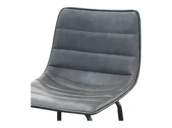Clearance Meublorama Lot de 2 tabourets de bar avec dossier effet cuir gris quartz collection NETS - Style industriel Cinzento