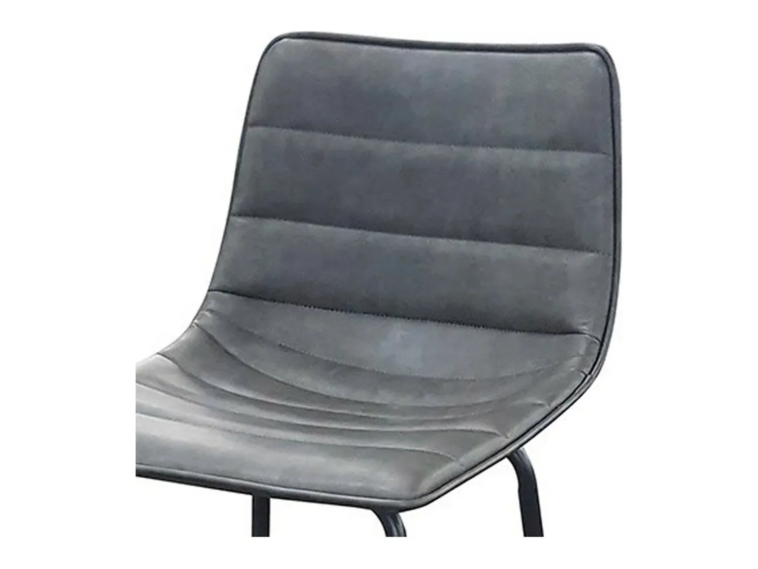 Clearance Meublorama Lot de 2 tabourets de bar avec dossier effet cuir gris quartz collection NETS - Style industriel Cinzento